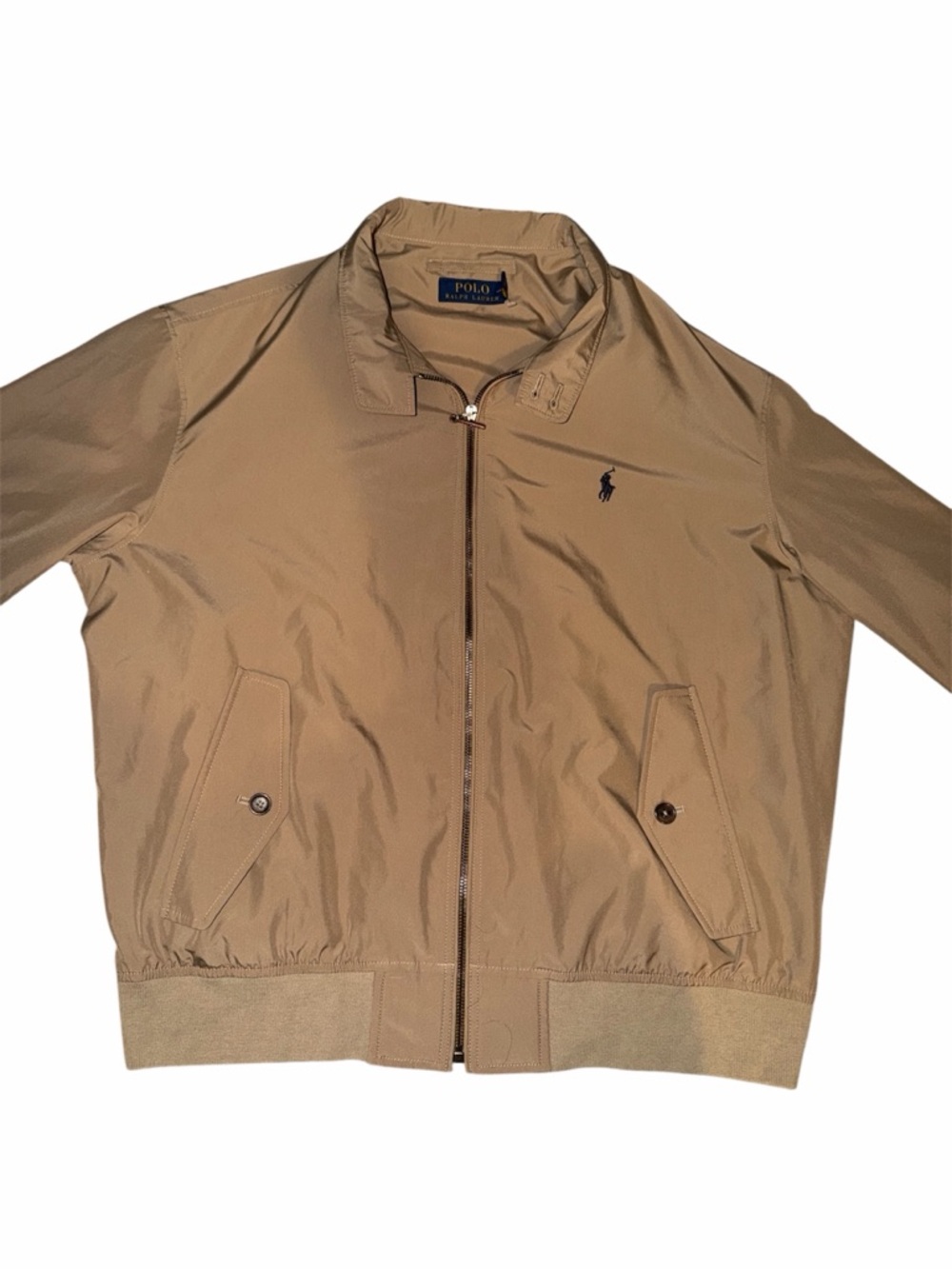 Polo by Ralph Lauren Tan Windbreaker Jacket with Navy Polo Pony